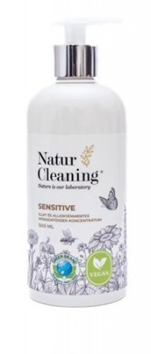 Mosogatószer koncentrátum, illat- és allergénmentes, pumpás, 500 ml, NATURCLEANING "Sensitive"